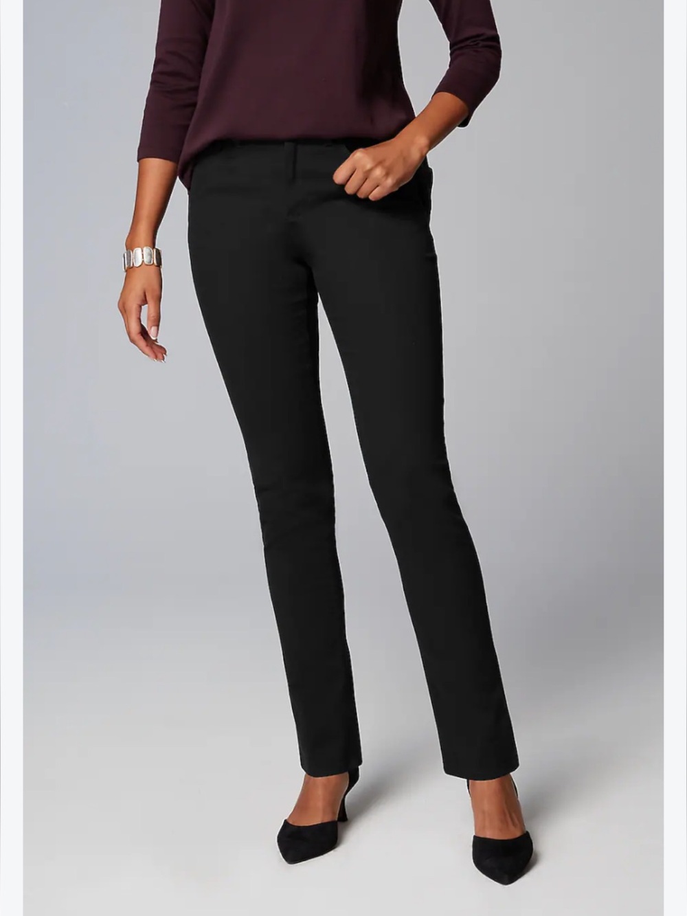 J. Jill High-Rise Black Straight-Leg Stretch Jeans